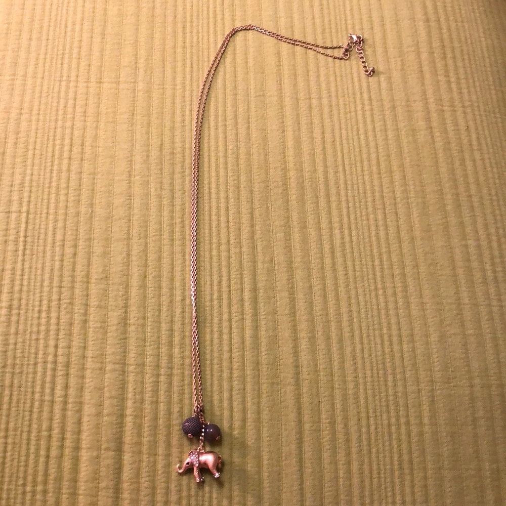 Long Gold Elephant Necklace